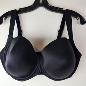 Soma Stunning Support Full‎ Coverage Underwire Bra 36G Black Satin Lined Cups